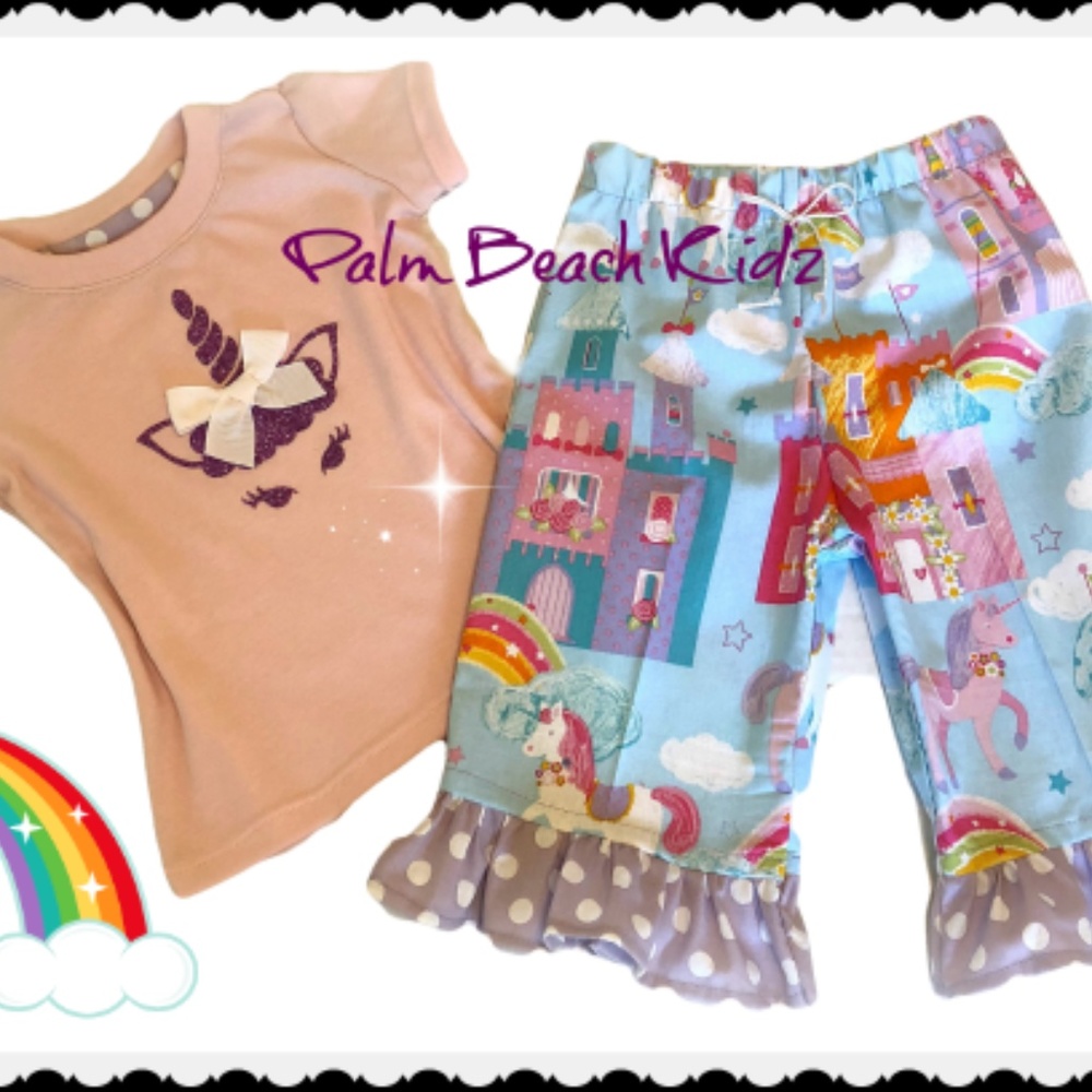 Handmade Unicorn Capri Set